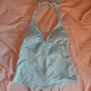 Small Turquoise Blue Impact tankini swim top with rhinestones